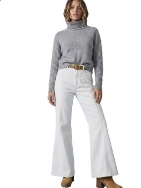 Free People We the Free Women's White Flared Pants with no Pockets Size 35